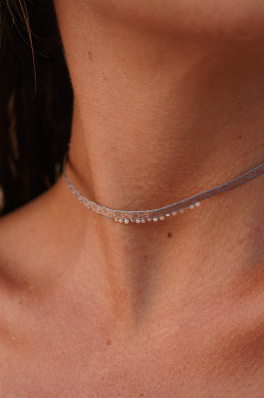 Collar Choker Tejido Cobre