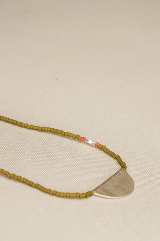 Collar Dije Plata Pistacho