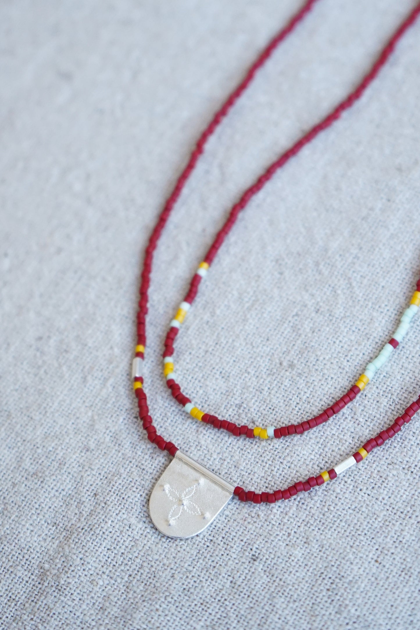 Collar Flor de Chilco Rojo