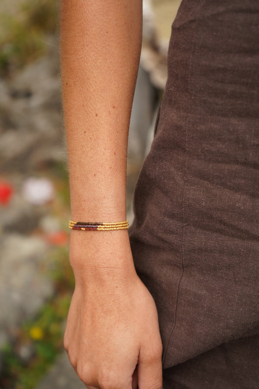 Pack 3 Pulseras Dorado y Café